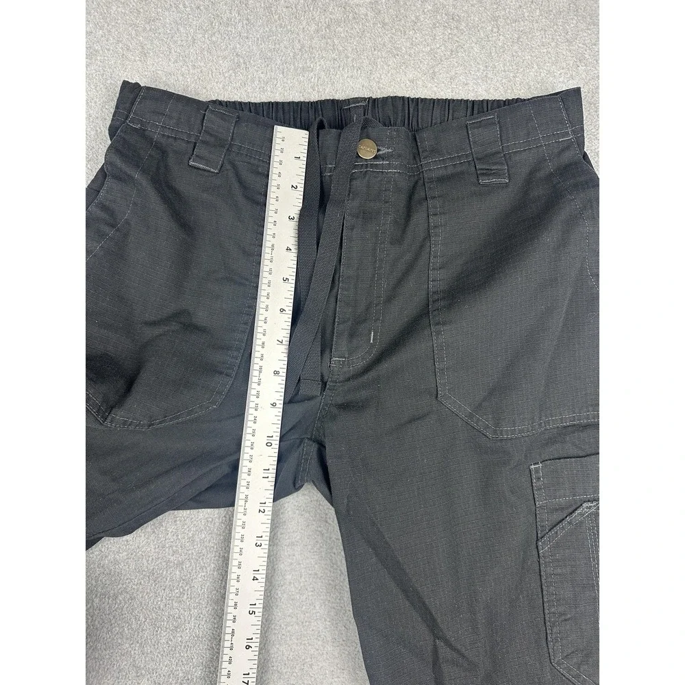 Carhartt Pants Mens Small 30x30 Scrubs Black Cargo Elastic Waist Canvas Workwear